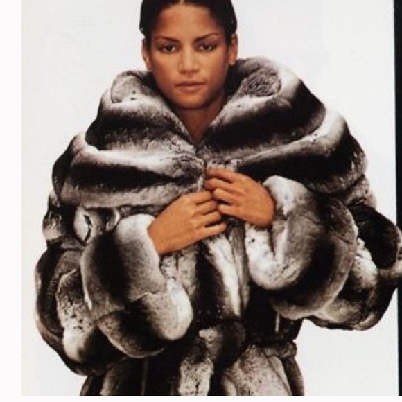 Randolph Duke Faux Chinchilla Coat S 